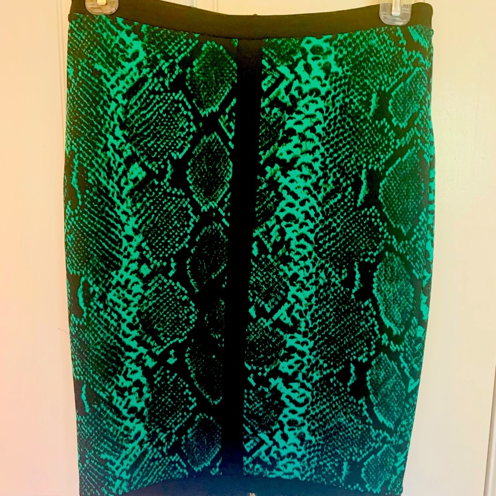 Juicy Couture Python Skirt, green and gold